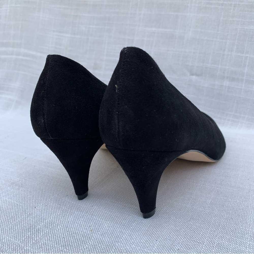 Vtg Joyce Womens Heel Shoes Black Suede Size 9 Leather USA - Picture 5 of 12